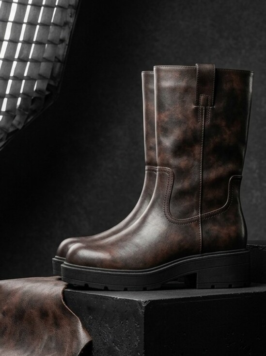 No Boundaries Shoes - No Boundaries Brown Faux Leather Boots
